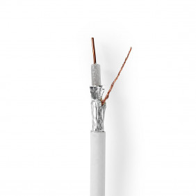 Cable Coaxial | 4G / LTE Seguro 75 Ohm Triple Blindado Eca 10.0 m Redondo PVC Blanco Carrete