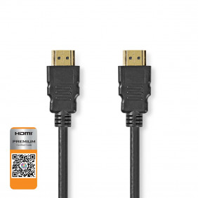 Premium Cable Hdmi 2.0 | Conector Hdmi? 4K@60hz 18 Gbps 0.50 m Redondo PVC Negro Bolsa Polybag