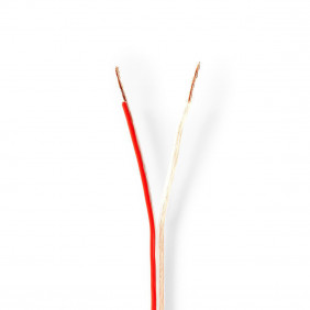 Cable de Altavoz | 2x 0.75 mm² Cobre 100.0 m Redondo PVC Transparente Carrete Audio