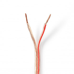 Cable de Altavoz | 2x 2.50 mm² Cobre 25.0 m Redondo PVC Transparente Carrete