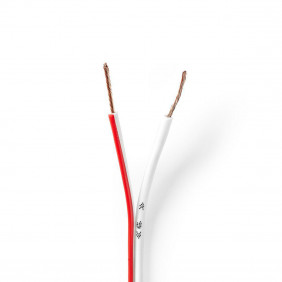 Cable de Altavoz | 2x 0.75 mm² CCA 15.0 m Redondo PVC Blanco Brida Audio
