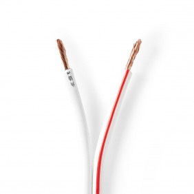 Cable de Altavoz | 2x 2.50 mm² CCA 15.0 m Redondo PVC Blanco Brida Audio