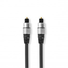 Cable de Audio Óptico | Toslink Male 2.50 m Redondo PVC Antracita Caja Plástico Cables