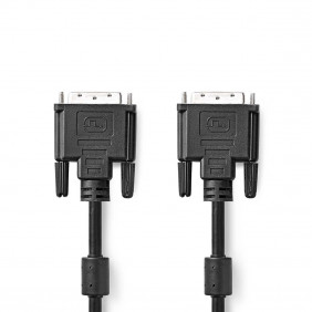 Cable DVI | Dvi-d 24 + 1-pin Macho 2560x1600 Niquelado 10.0 m PVC Negro Bolsa Polybag
