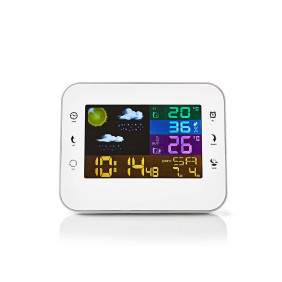 Estación Meteorológica | Sensor Inalámbrico Reloj Despertador color blanco
