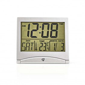 Reloj Despertador de Viaje Digital | Fecha/temperatura Plata Despertadores