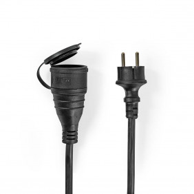Cable Alargador de Alimentación | 10 m H05vv-f 3G1.5 Ip44 Negro Cables