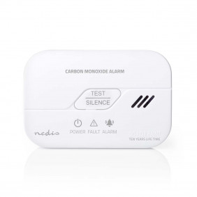 Alarma de Monóxido de Carbono, Alimentado por baterias |  Batería hasta: 5 Años |Botón de pausa | Con botón de prueba | 85 dB