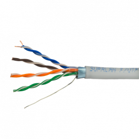 Cable FTP - Categoría 5E Rollo de 305 Metros Cubierta Color Gris Diámetro 5.5 mm Compatible con Baluns Cables