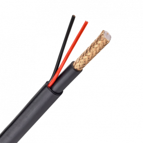 Cable Combinado - Rg59 + Alimentación Rollo de 100 Metros Cubierta Color Negro Exterior Lszh Compatible con Conector Con100hd