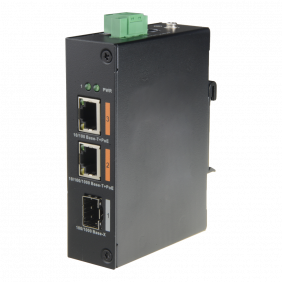 Switch Hipoe X-security - 2 Puertos PoE + 1 Puerto Uplink (SFP) Velocidad 10/100/1000 Mbps Consumo Máximo 60W Instalación en Ca