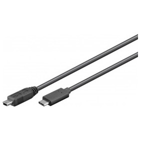 Cable Usb C a Mini 2.0 de 0.5 Metros Negro