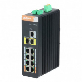 Switch Industrial 8 puertos Gigabit PoE + 2 Uplink Gigabit SFP Manejable Layer2