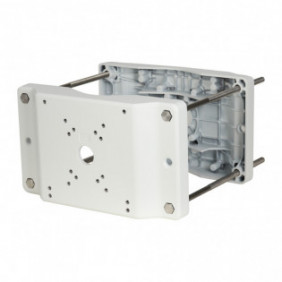 Adaptador a poste para Speed Domo, PTZ y cajas de vigilancia exterior Anticorrosión (Aluminio y Acero inoxidable)