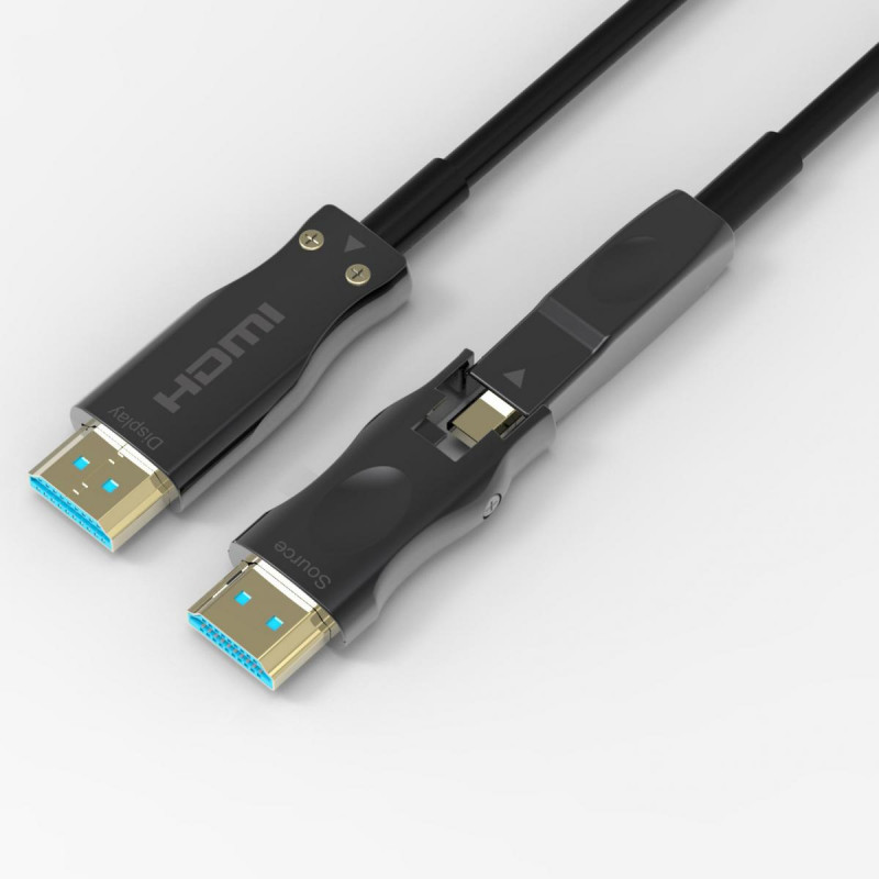 Cable HDMI v2.1 de fibra óptica con adaptador de Micro HDMI a HDMI