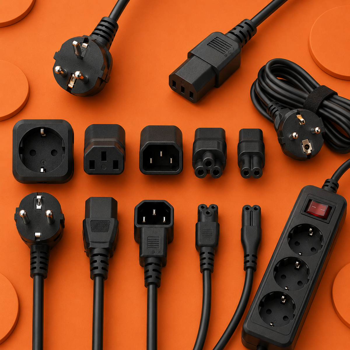 Cables de alimentación para informática: Schuko, C13, C14, C5 y C7