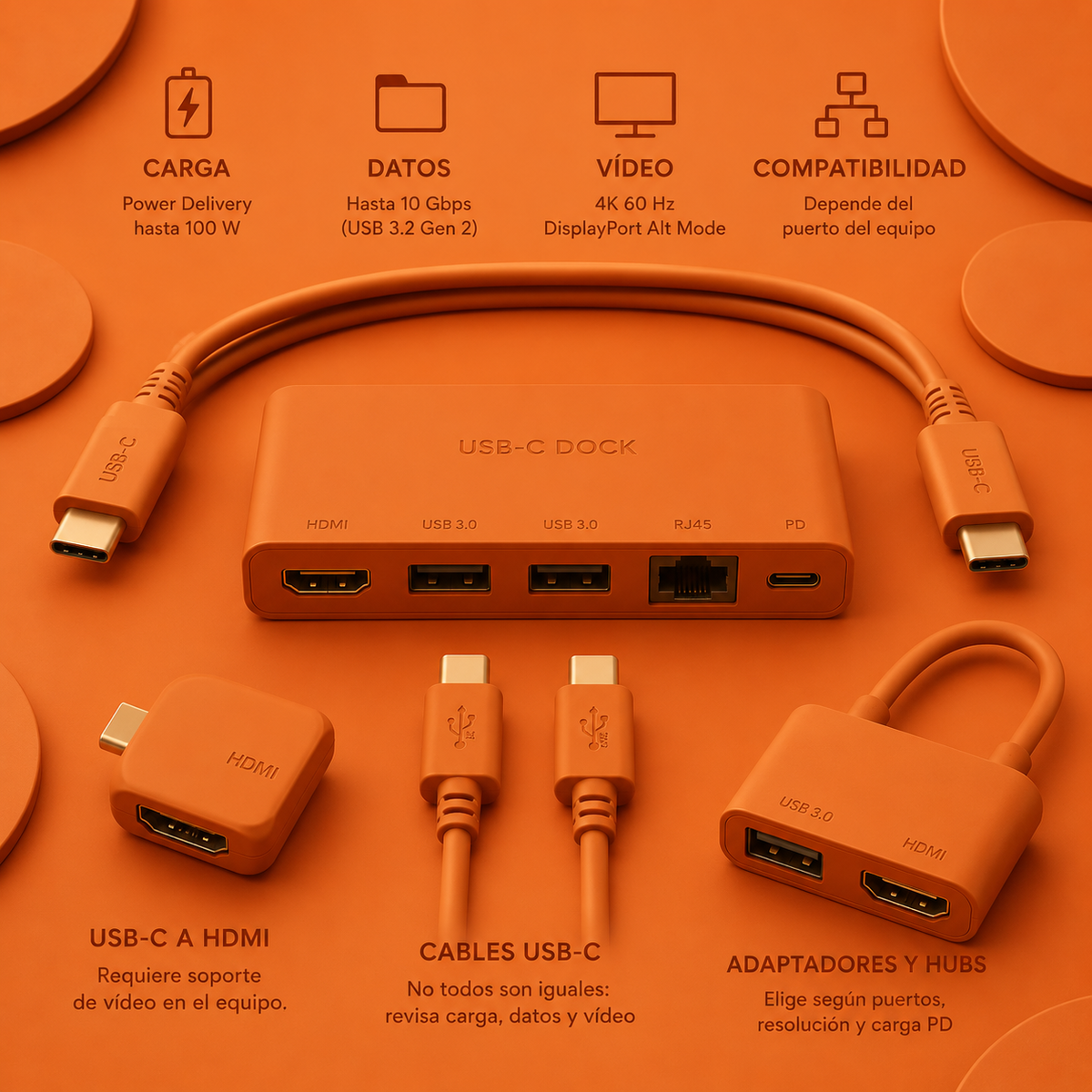 USB-C no siempre significa lo mismo: carga, datos, vídeo y compatibilidad