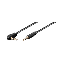 Cabo conector de áudio AUX, estéreo de 3,5 mm, 3 pinos, fino, CU, angulado