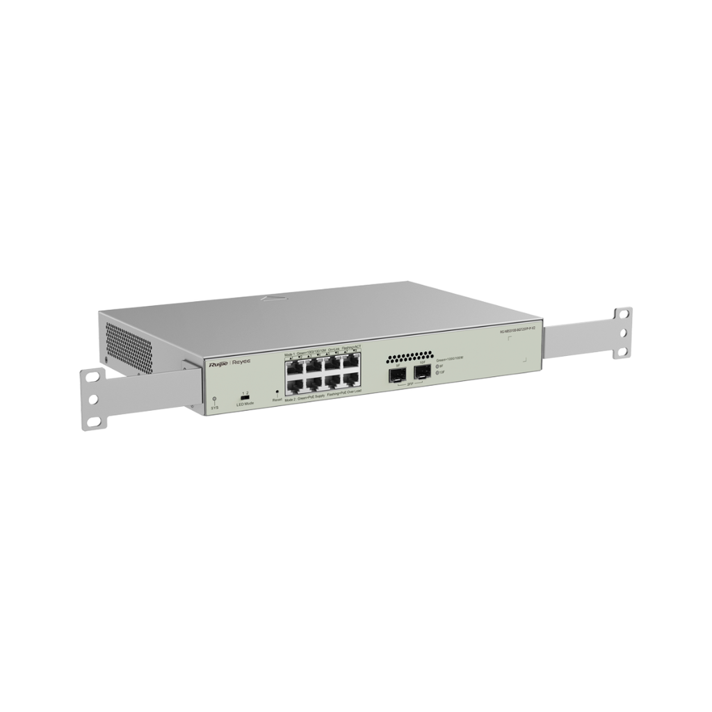 Reyee Switch PoE Cloud Capa 2 8 puertos PoE+ Gigabit+ 2 SFP Gigabit 30W por puerto 802.3af/at / Máximo 125W