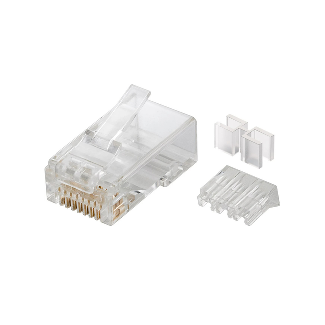 10u Conector Rj45 Macho CAT 6A UTP con Guía
