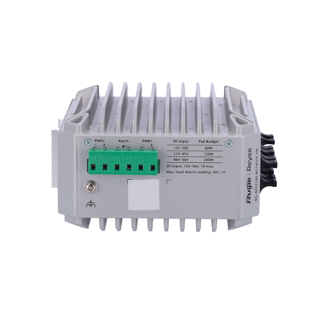 Reyee Industrial PoE Cloud Layer 2 Switch 8 PoE+ Gigabit ports + 4 SFP Gigabit ports 30W per port 802.3af/at / Maximum 240W