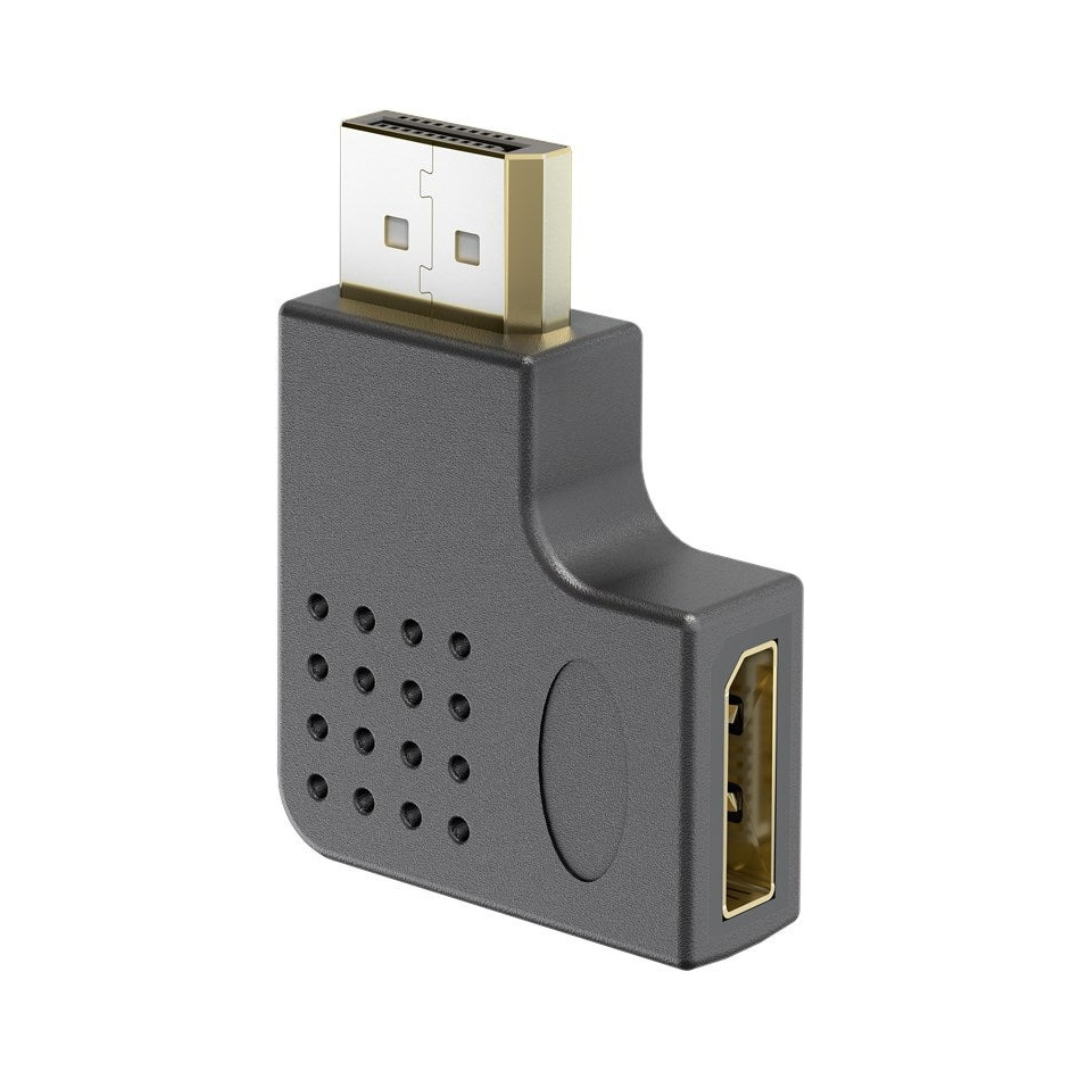 Adaptador DisplayPort en ángulo de 90° a la izquierda