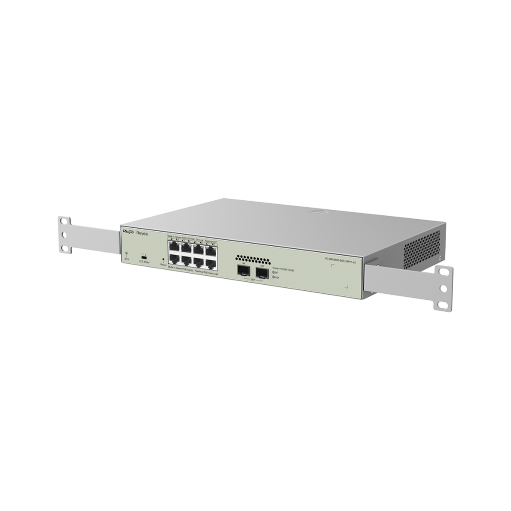 Reyee Switch PoE Cloud Capa 2 8 puertos PoE+ Gigabit+ 2 SFP Gigabit 30W por puerto 802.3af/at / Máximo 125W