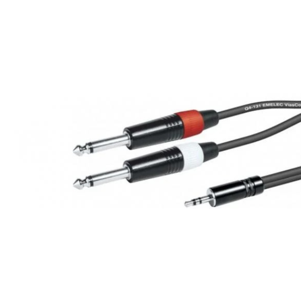 Cable de Audio Minijack 3.5 mm a 2 Jack 6.35 Macho L/R