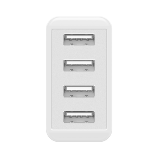 Cargador multipuerto USB-A de 30 W, color blanco