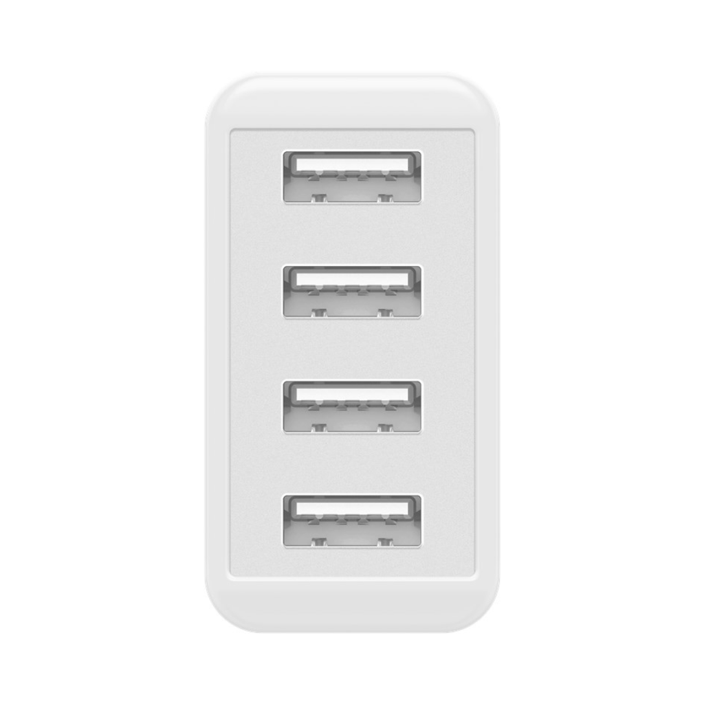 Carregador multiporta USB-A de 30 W, cor branca