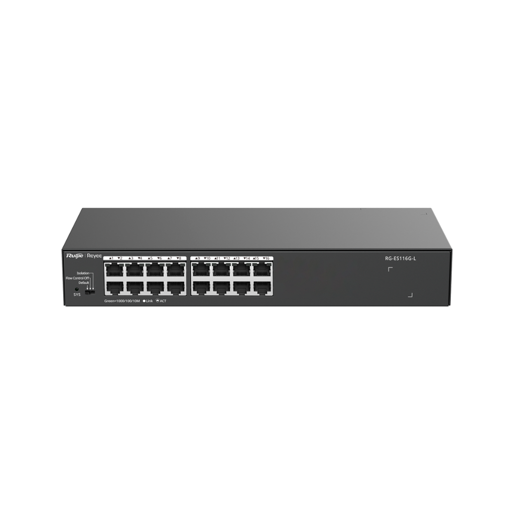 Reyee Desktop Switch - Metal - 16 RJ45 Ports - Unmanaged