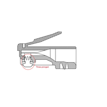 Conector RJ45 macho CAT 6A UTP de 10u com guia