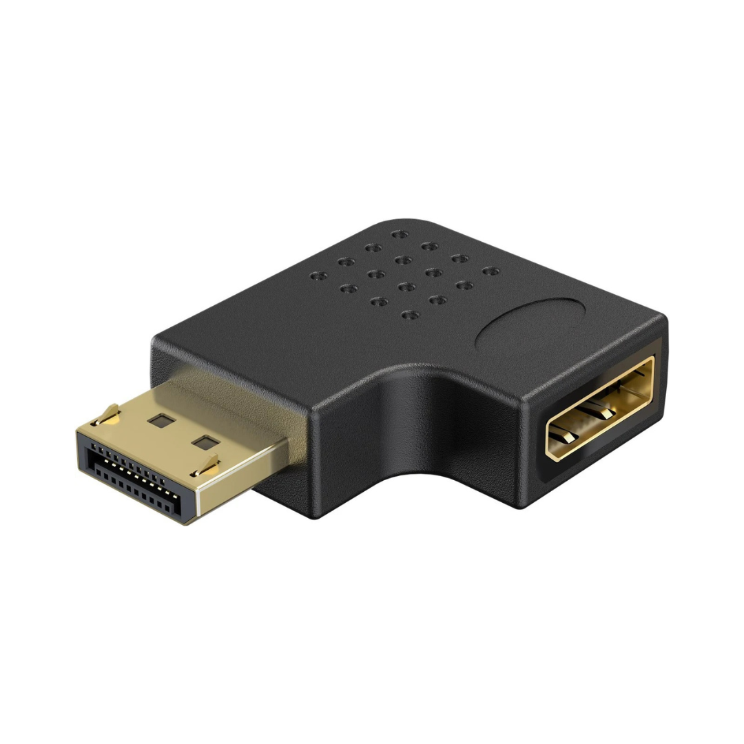 Adaptador DisplayPort en ángulo de 90° a la izquierda