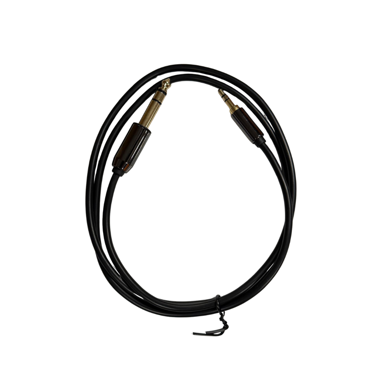 0.5m TRS Stereo Instrument Audio Cable, 6.3mm Male Jack to 3.5mm MiniJack