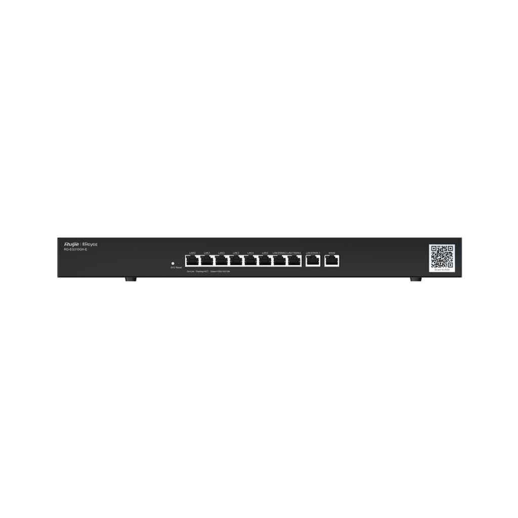 Reyee Router Cloud Controller 9 LAN Ports + 1 WAN Port 10 RJ45 Ports 10/100/1000 Mbps Supports up to 4 WAN for failover or