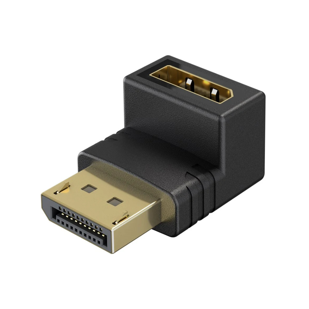 Adaptador DisplayPort en ángulo de 90° hacia arriba