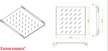 Fixed rack tray for 19" rack, 470mm wide and 450mm deep