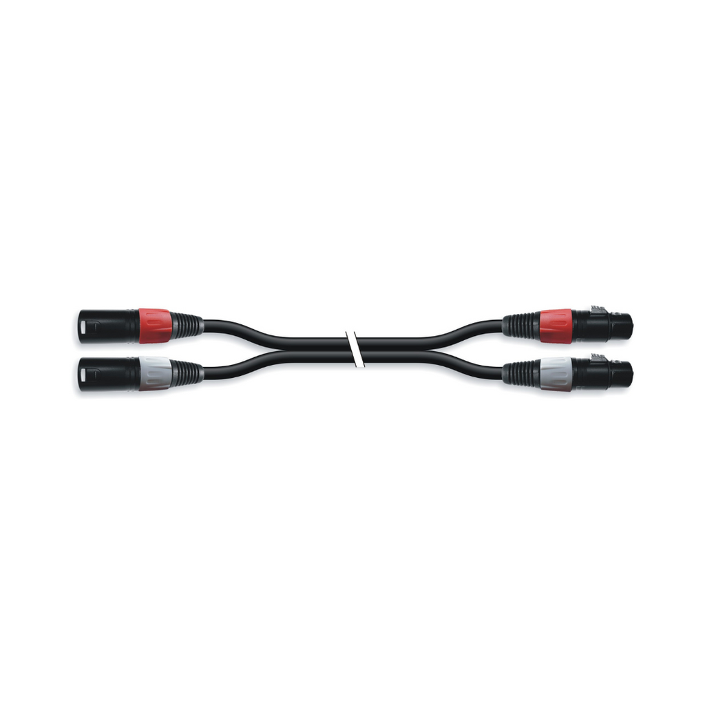 Dual XLR Male to Female L/R Connector