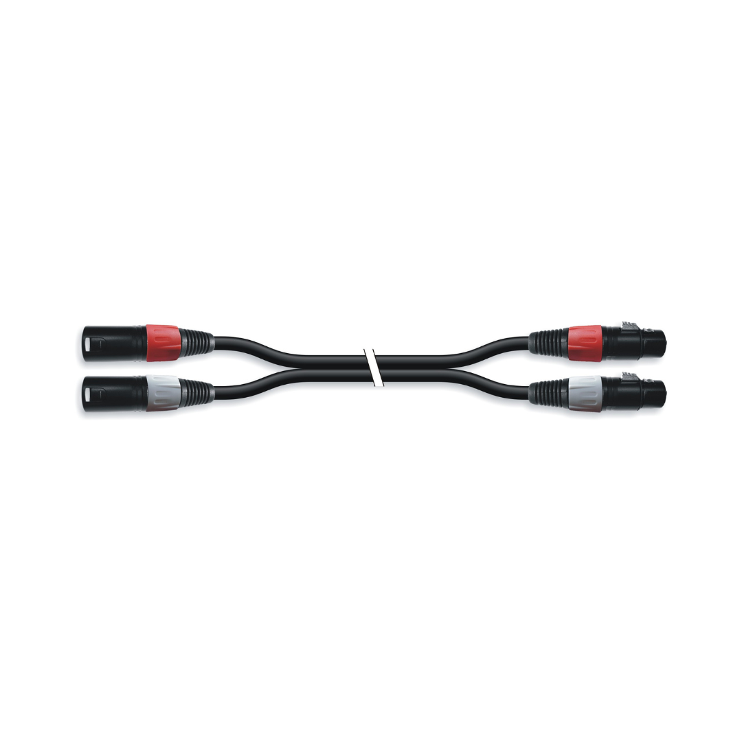 Doble Conector de 2 XLR Hembra a RCA Macho L/R Señal Monocanal por Cable con Conectores Metalicos 3.0M Adaptador