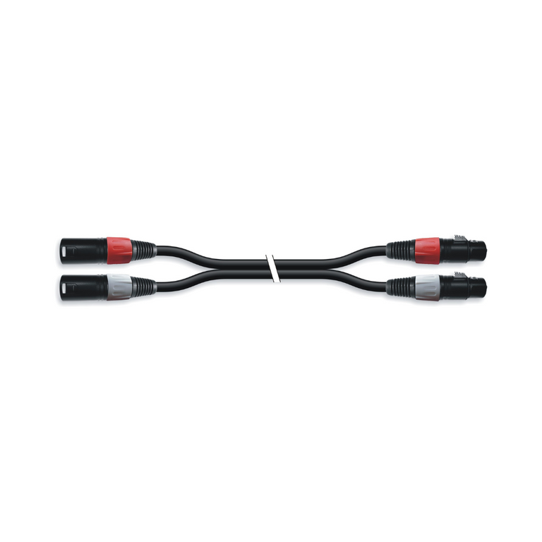 Dual XLR Male to Female L/R Connector