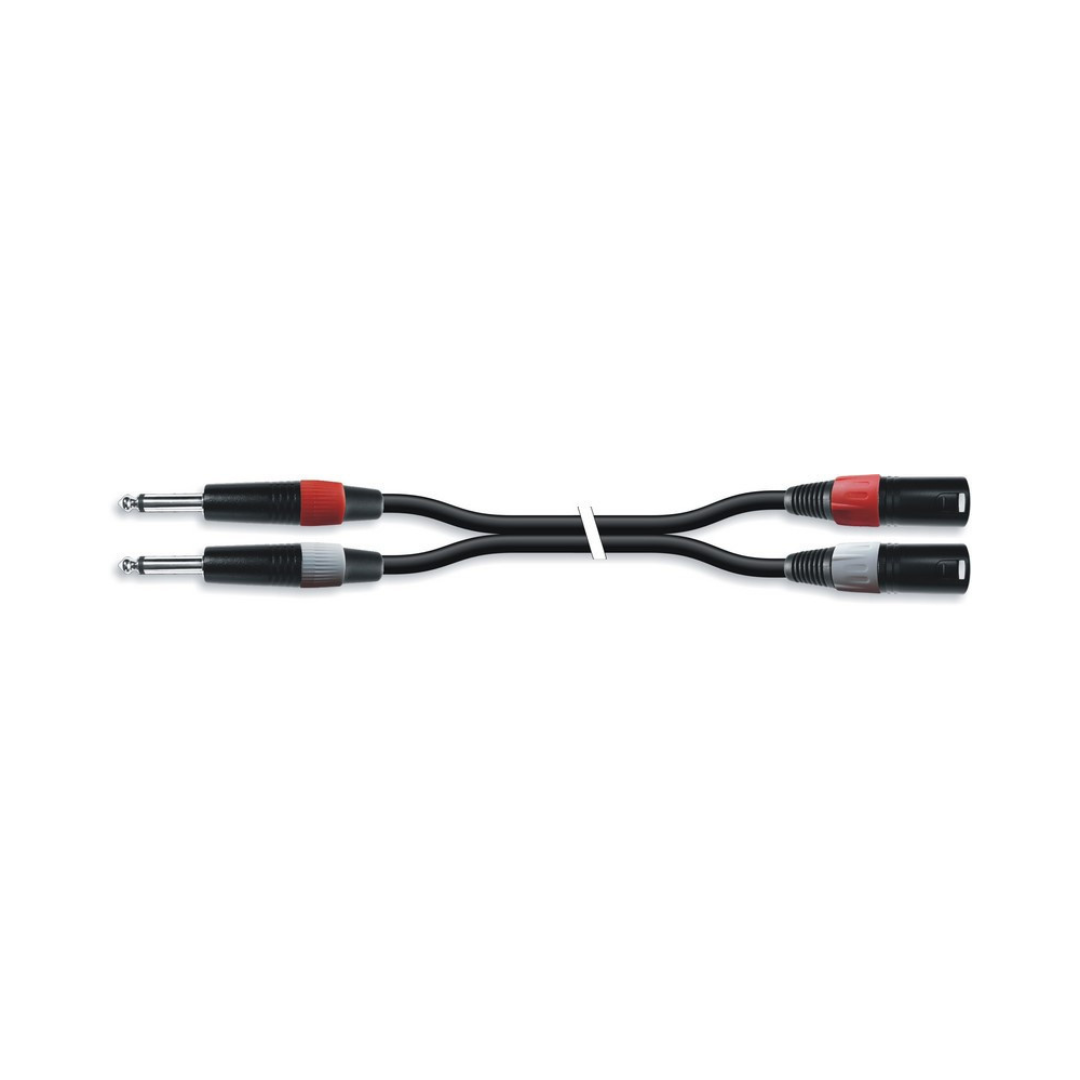 Doble Conector de 2 XLR Macho a RCA L/R Señal Monocanal por Cable con Conectores Metalicos 1.0 M