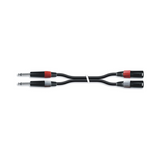 Doble Conector de 2 XLR Macho a RCA L/R Señal Monocanal por Cable con Conectores Metalicos 1.0 M