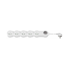 Régua de tomadas flexível de 5 vias com interruptor