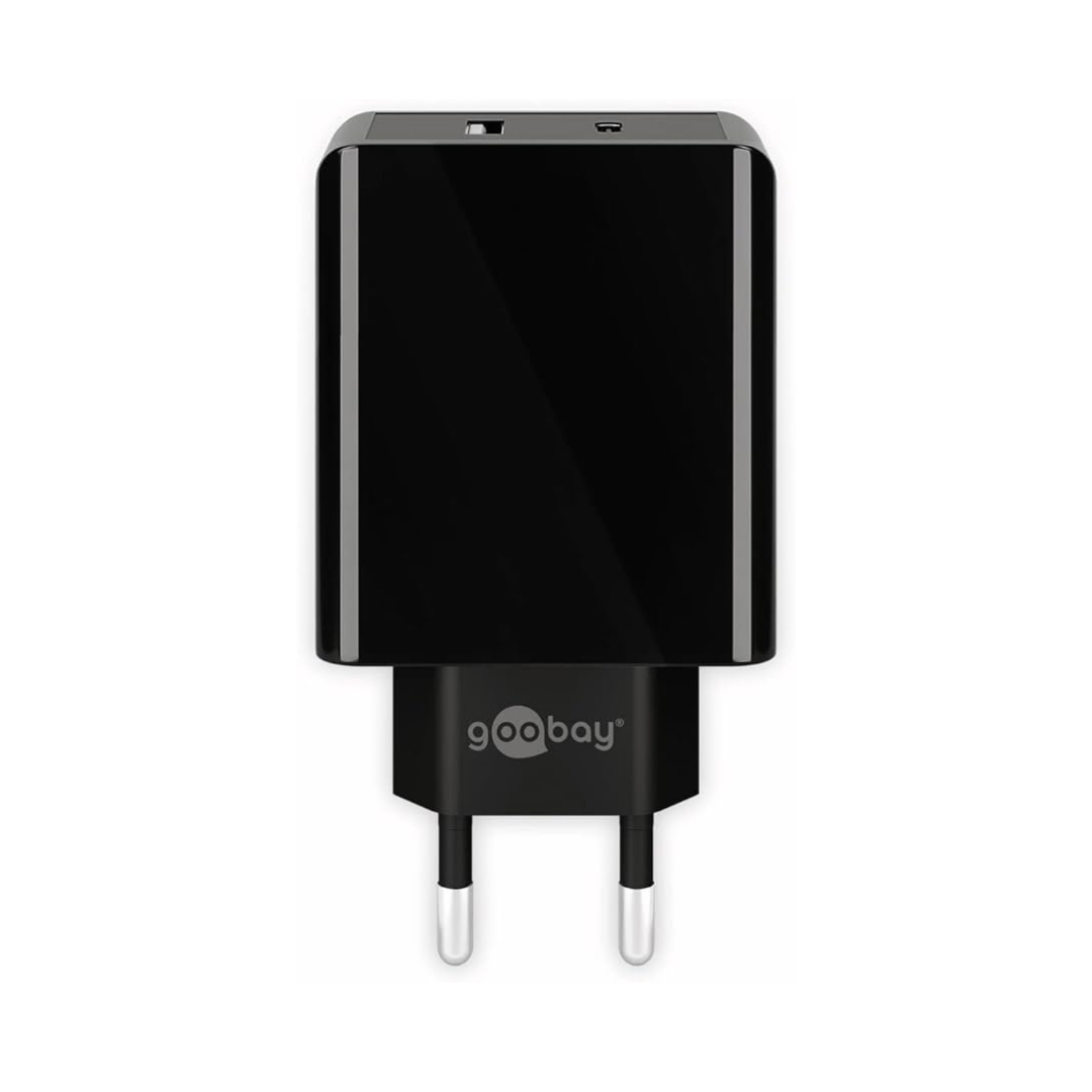 Cargador Rápido Dual USB-C PD (Power Delivery) (28W) Negro