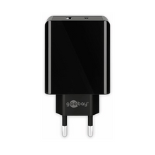 Cargador Rápido Dual USB-C PD (Power Delivery) (28W) Negro