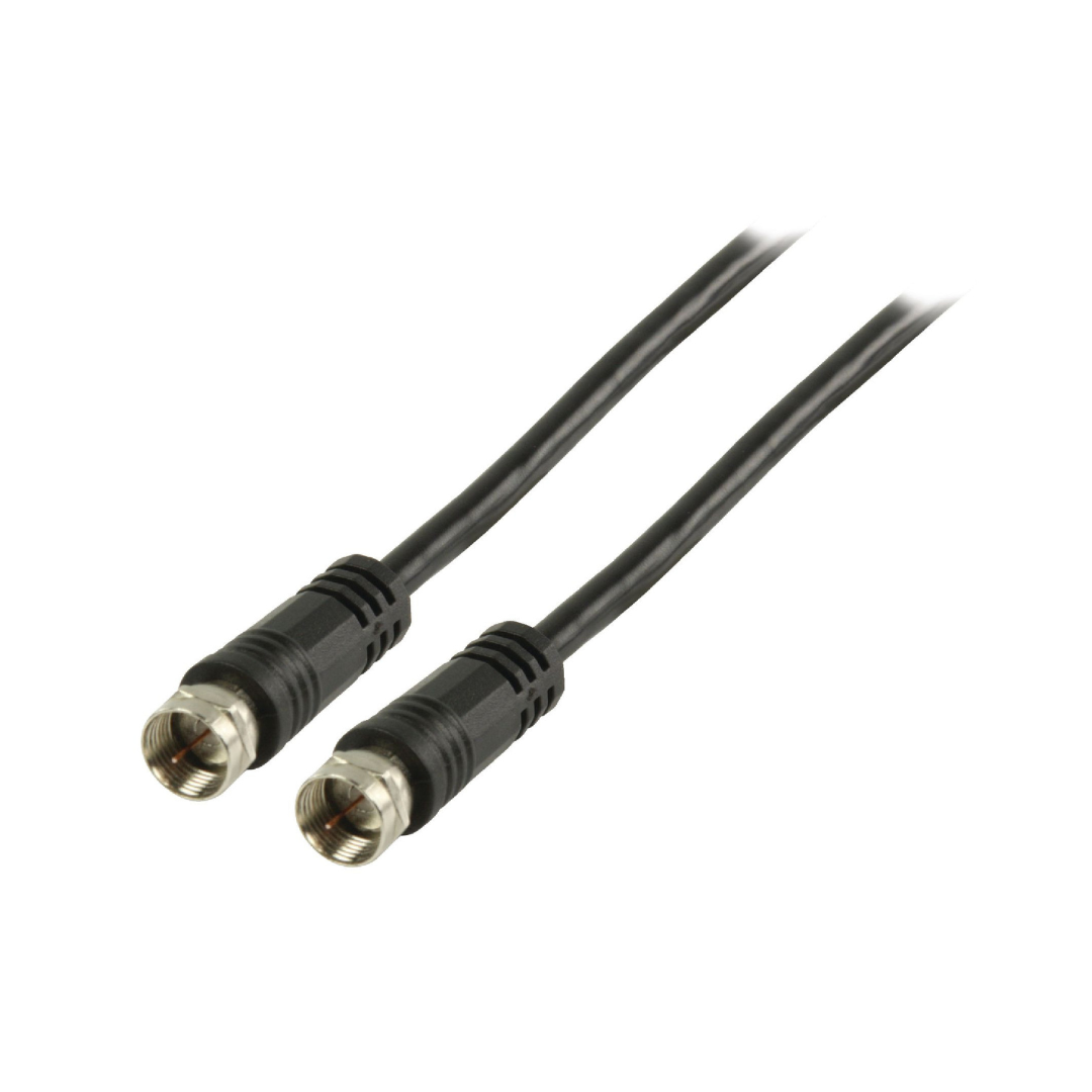 Cable Coax 75 Oms Conec F M/M Negro 2m