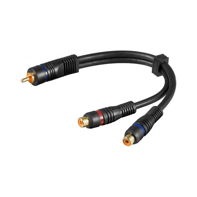 Cable Adaptador de Audio en Y: RCA Macho 2 Hembra Cables