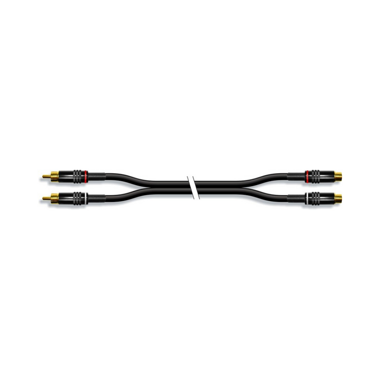 Cable de Audio Estereo con Conectores 2 x RCA Macho en un Extremo y Hembra Metalicos - De distintas medidas