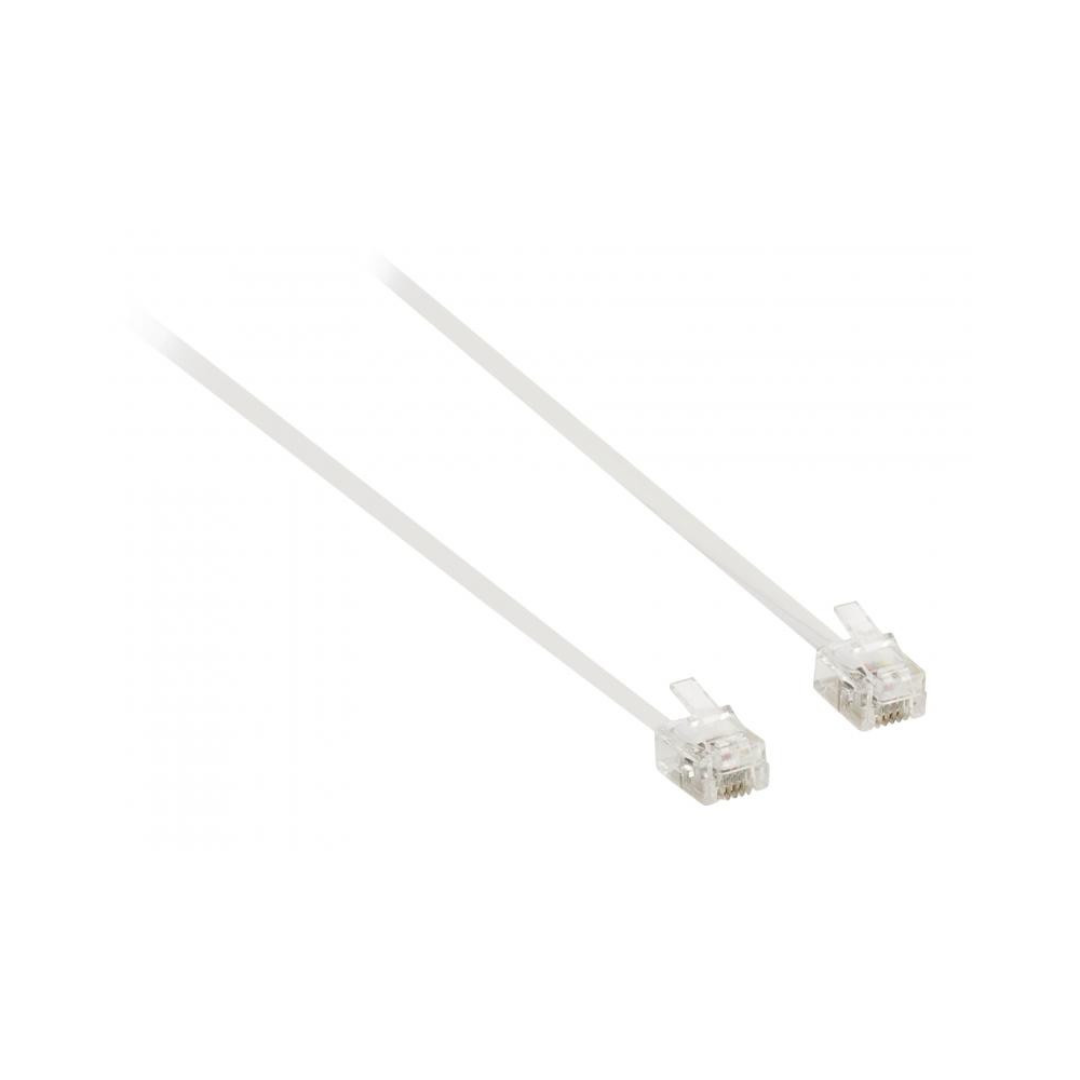 Cable de Telefonico Blanco Rj11 M/M 6m
