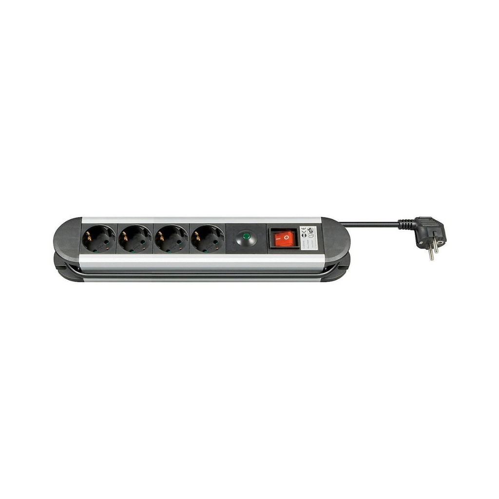 Aluminum AC Surge Protector Power Strip 1.4m, Silver